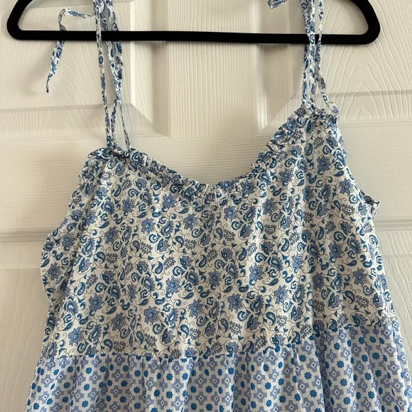 J. Crew Factory Light Blue Patterned Maxi Dress - Picture 4 of 6